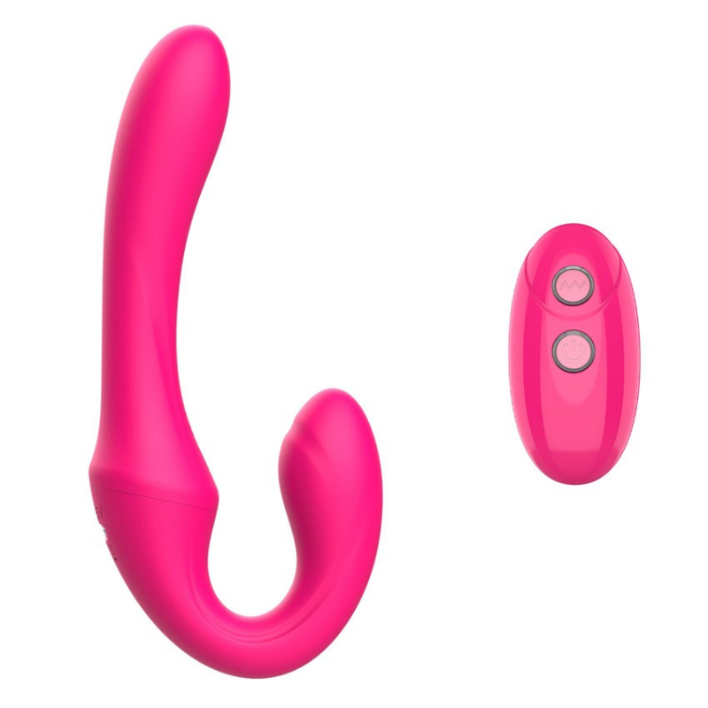 Безремневой страпон с вибрацией "I-Moon Jiaolong" на дистанционном управлении, розовый 